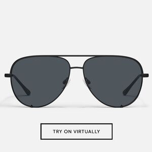 Quay High Key Black Aviator Sunglasses